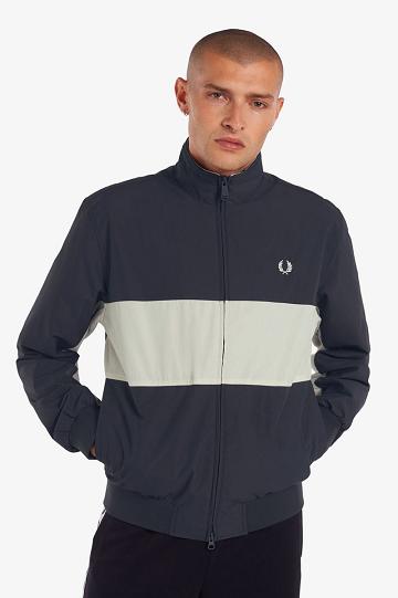 Kurtka Fred Perry Colour Block Brentham Męskie Jasny Szare | PL 1182RVDW